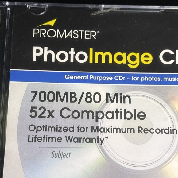 Promaster PhotoImage CDr 10-Pack 700MB/80 Min 52x Speed General Purpose Silver - Picture 2 of 6